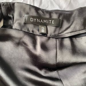 Dynamite satin like slip skirt with slit. Midi length. Small